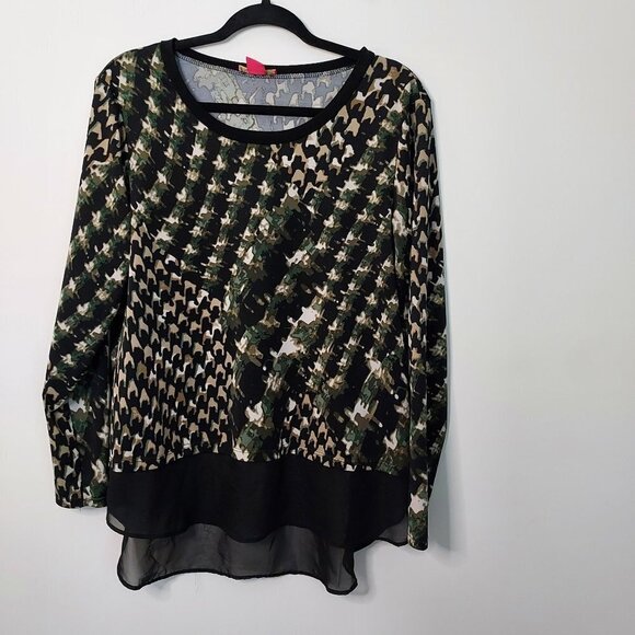 Sunny Leigh Long Sleeve Chiffon Hem Top - Picture 1 of 10